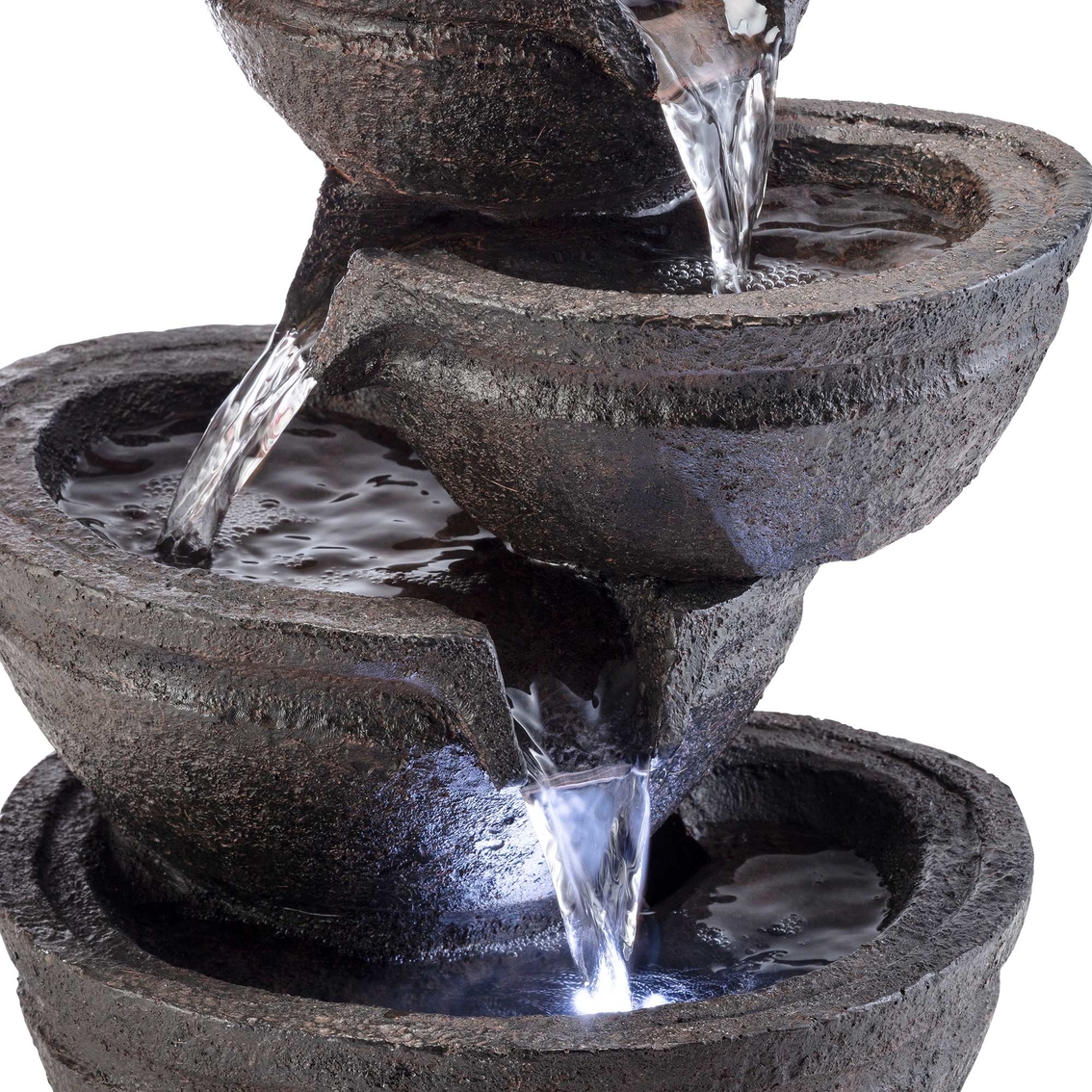 Alpine Tiering Bowls Fountain with White LED Lights - Image 5 of 6