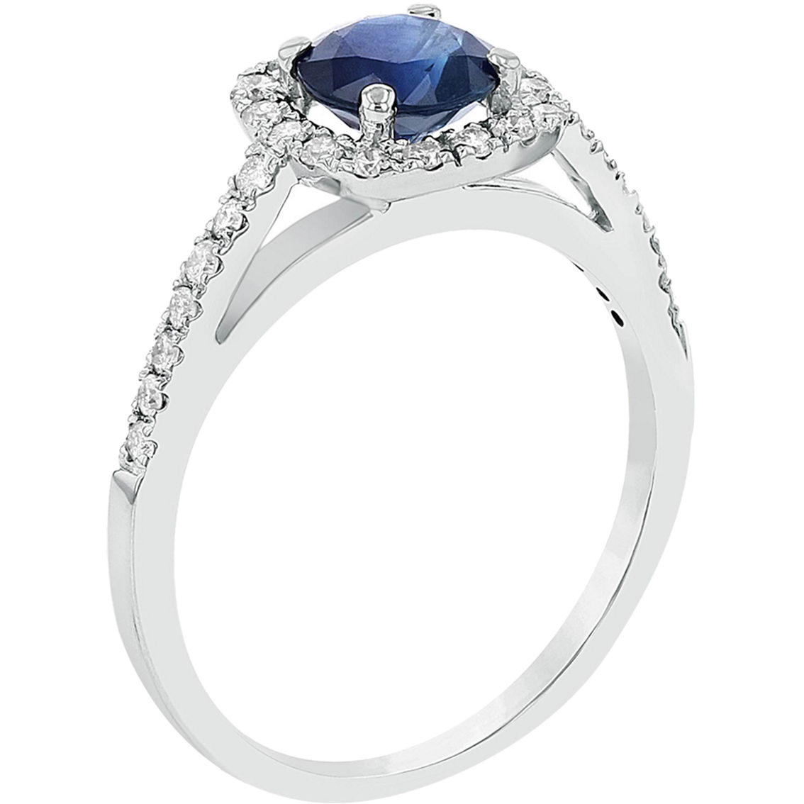 14K White Gold Diamond and 6mm Sapphire Engagement Ring - Image 3 of 3