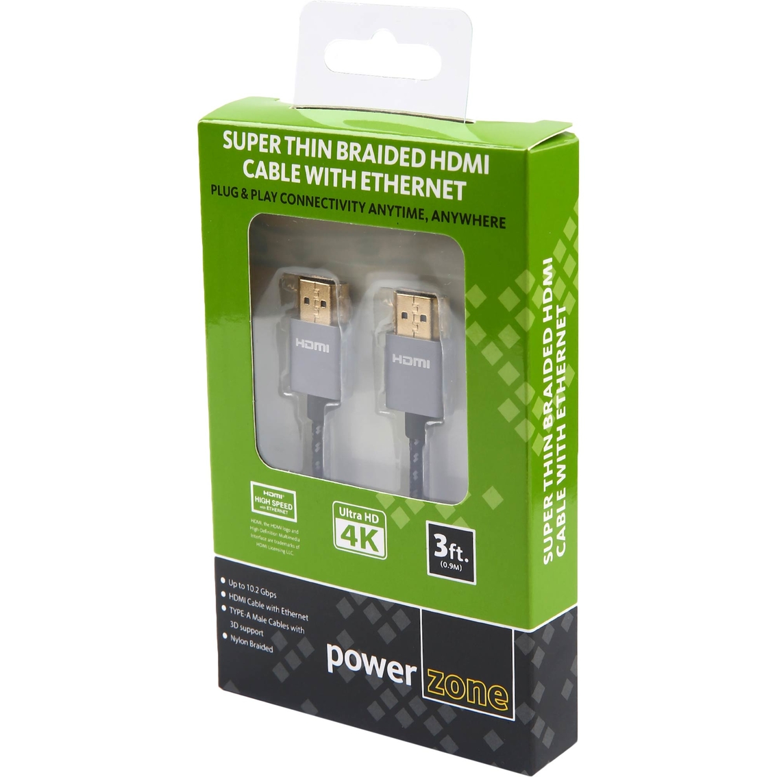 Powerzone Super Thin Braided HDMI Cable with Ethernet - Image 2 of 4