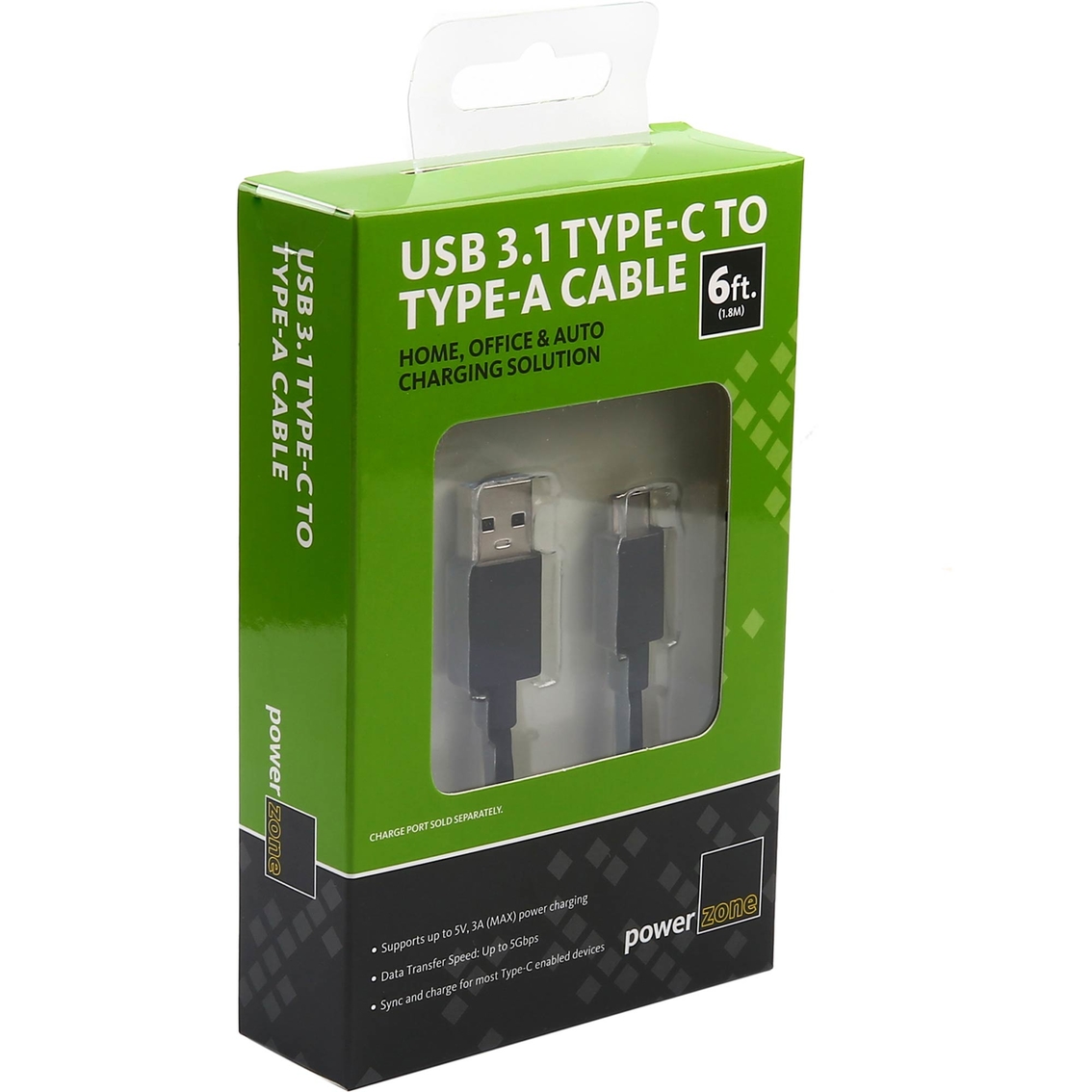 USB3.1 Type C to USB-A Cable 6ft BLK - Image 3 of 3