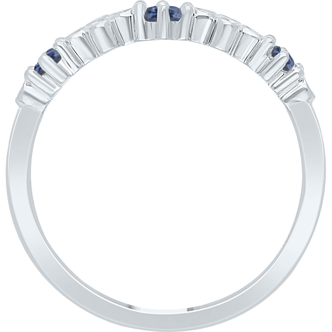10K White Gold 1/4 CTW Enhanced Blue Sapphire and Diamond Anniversary Ring - Image 2 of 3