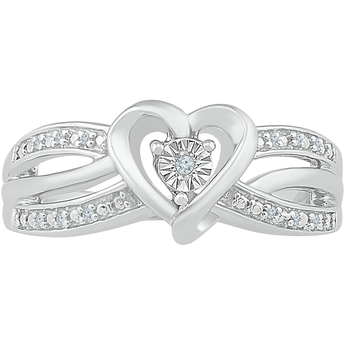 Sterling Silver with Diamond Accent Heart Promise Ring - Image 2 of 2
