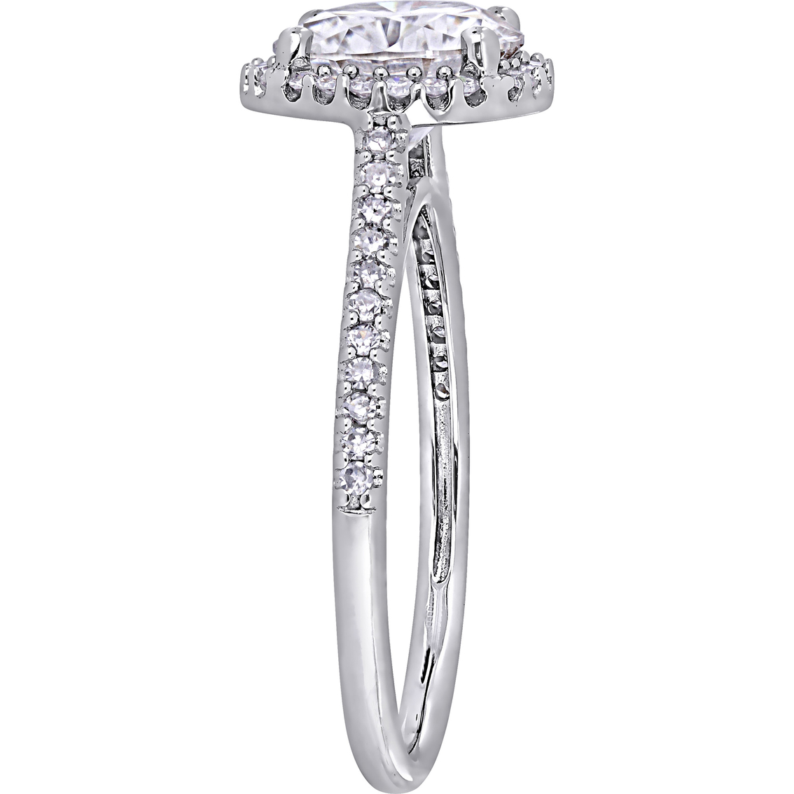 Bella Terra 14K White Gold 2 ct. Moissanite and 1/4 CTW Diamond Engagement Ring - Image 2 of 4