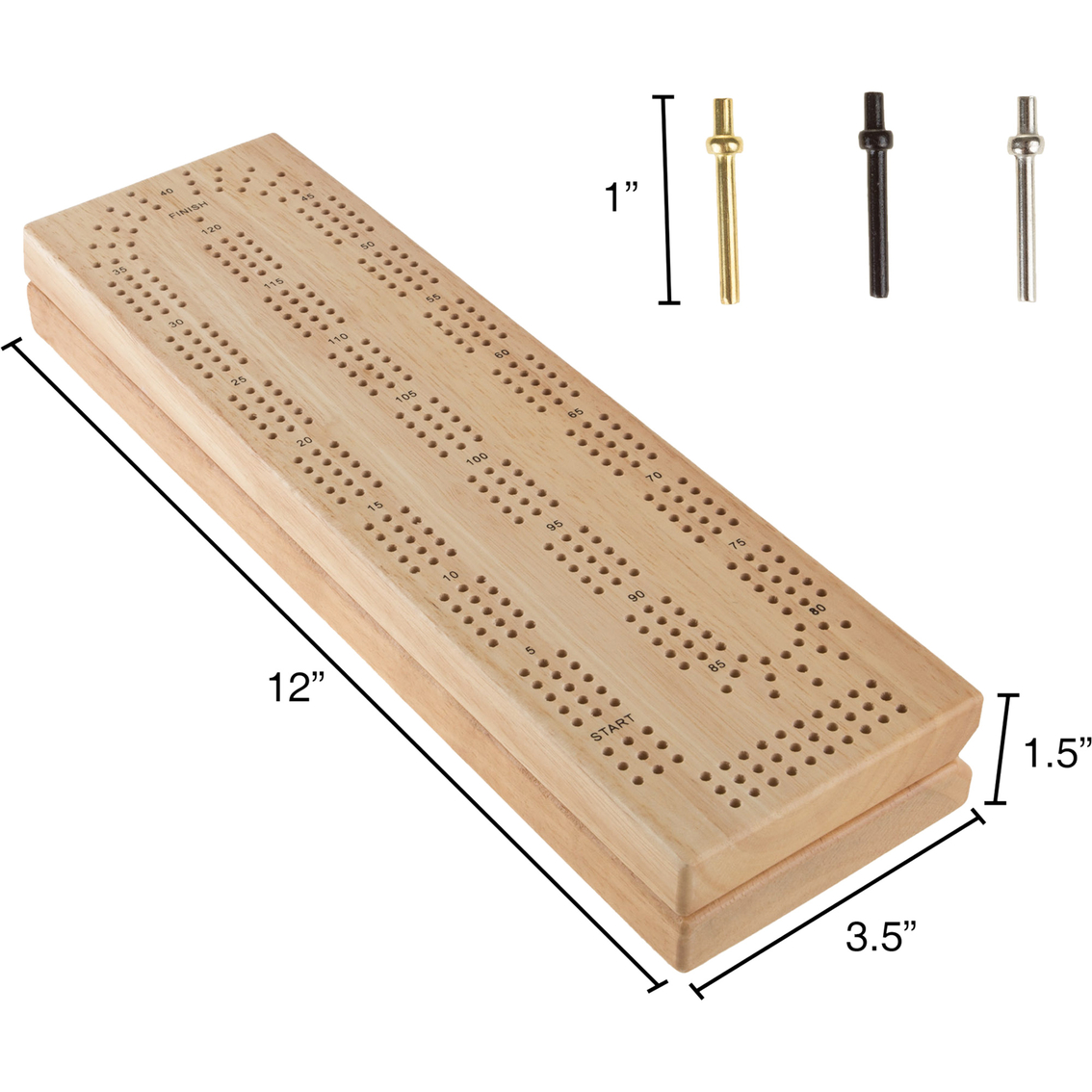 Hey! Play! Wooden Cribbage Board Game Set - Image 2 of 6