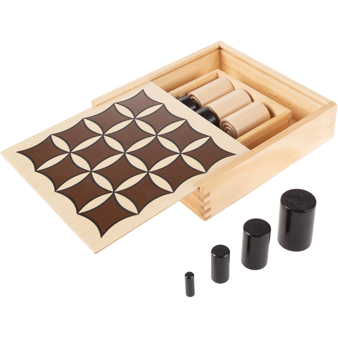 Hey! Play! Wooden Tabletop 3D Tic Tac Toe Board Game - Image 2 of 8