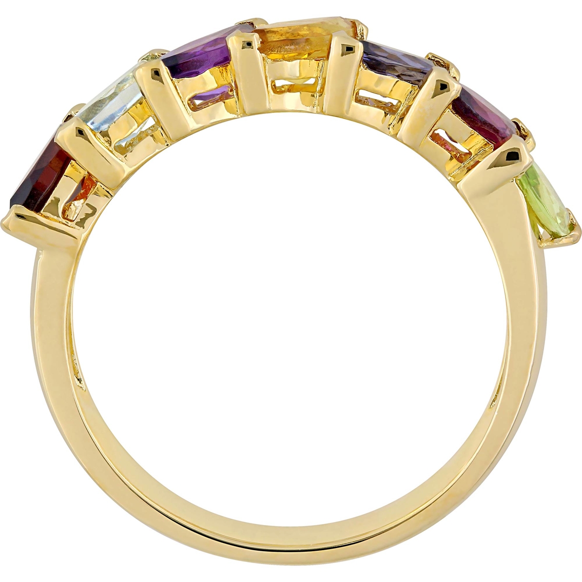 Yellow Gold Over Sterling Silver 1 3/4 CTW Multi Gemstone Anniversary Ring - Image 2 of 4