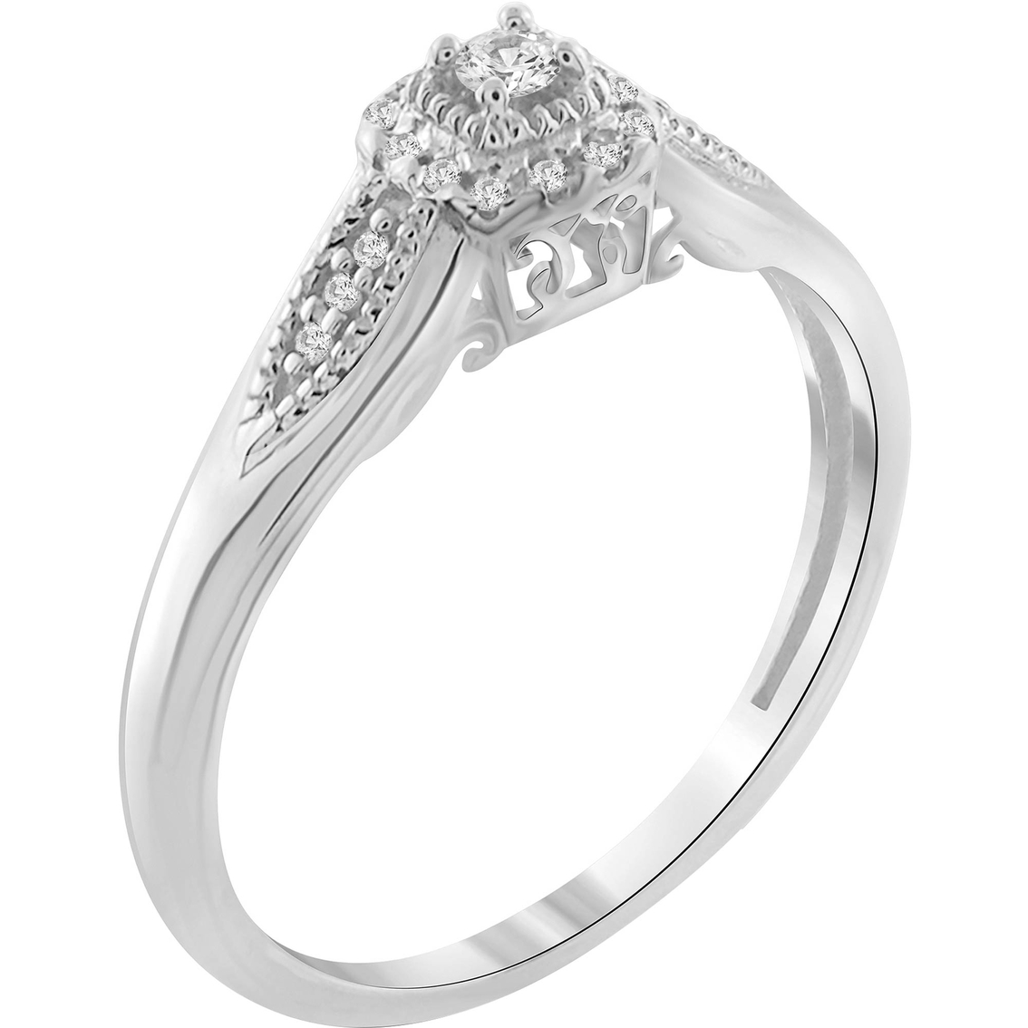 She Shines Sterling Silver 1/10 CTW Diamond Promise Fashion Ring - Image 2 of 4