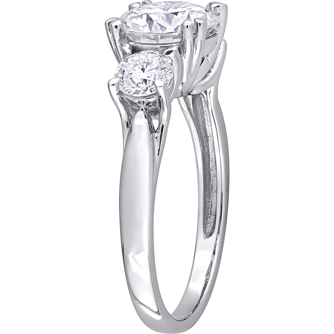 Sofia B. 10K White Gold 2 4/5 CTW Moissanite 3 Stone Engagement Ring - Image 2 of 4