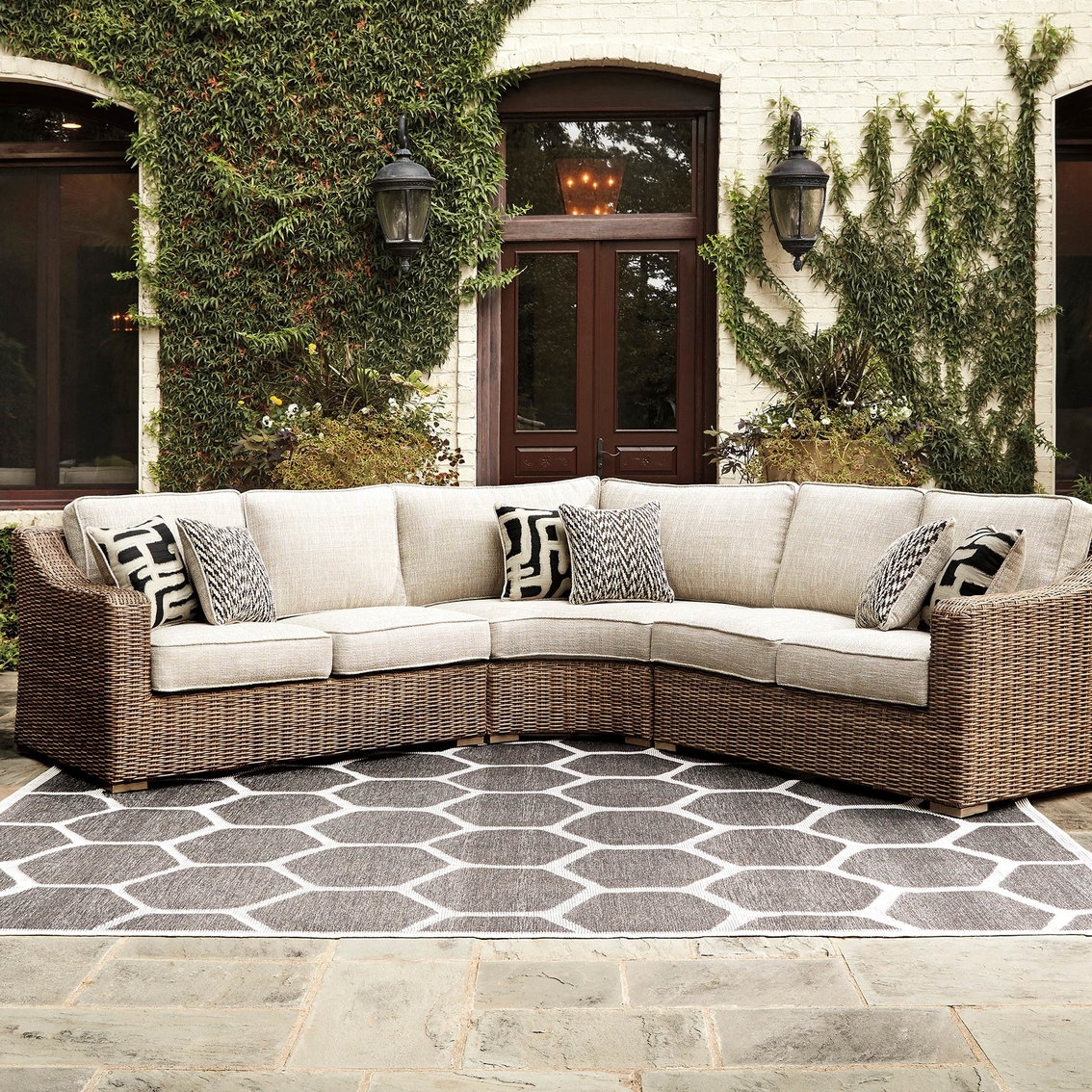 Signature Design by Ashley Beachcroft 3 pc. Outdoor Sectional - Image 2 of 7