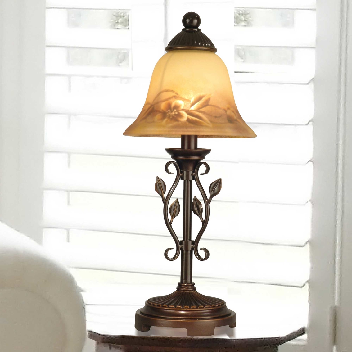 Dale Tiffany Vine Leaf Hand Painted 16.75 in. Accent Lamp - Image 2 of 2
