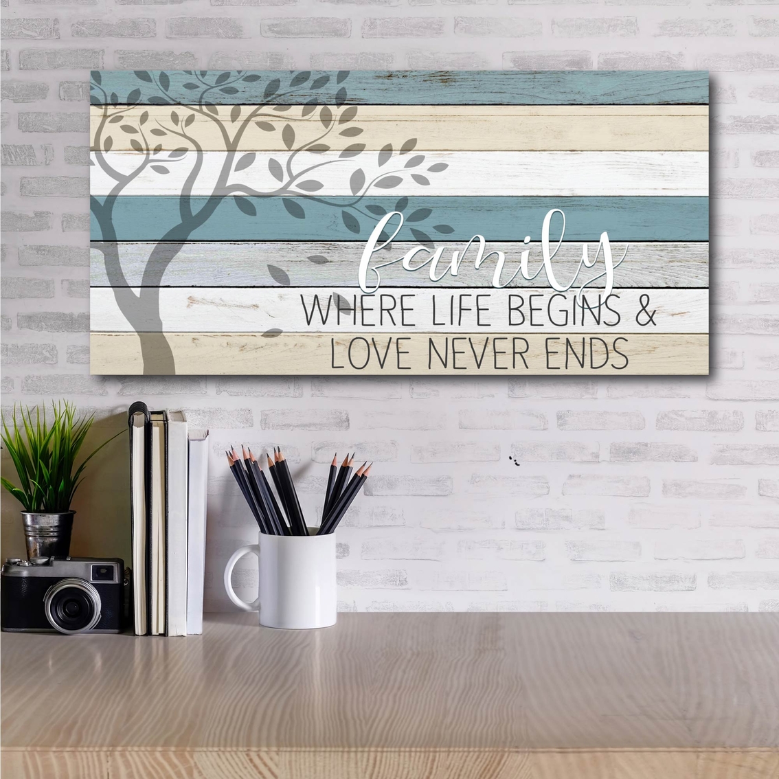 Courtside Market Family Where Life Begins Canvas Wall Art - Image 2 of 2