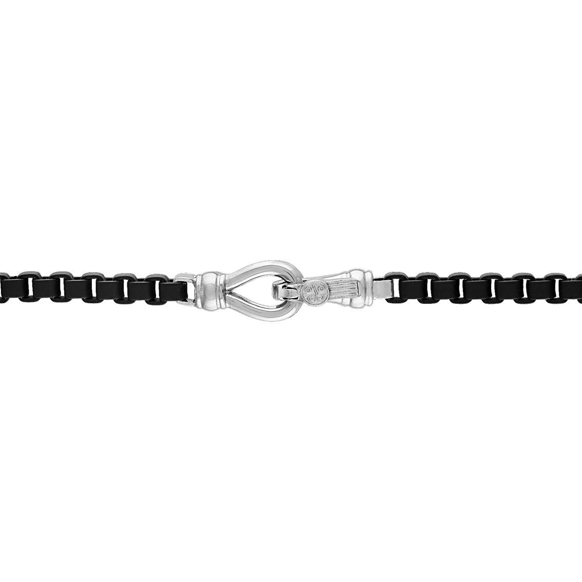 Esquire Black Acrylic Over Stainless Steel 5mm Box Chain Necklace - Image 2 of 2