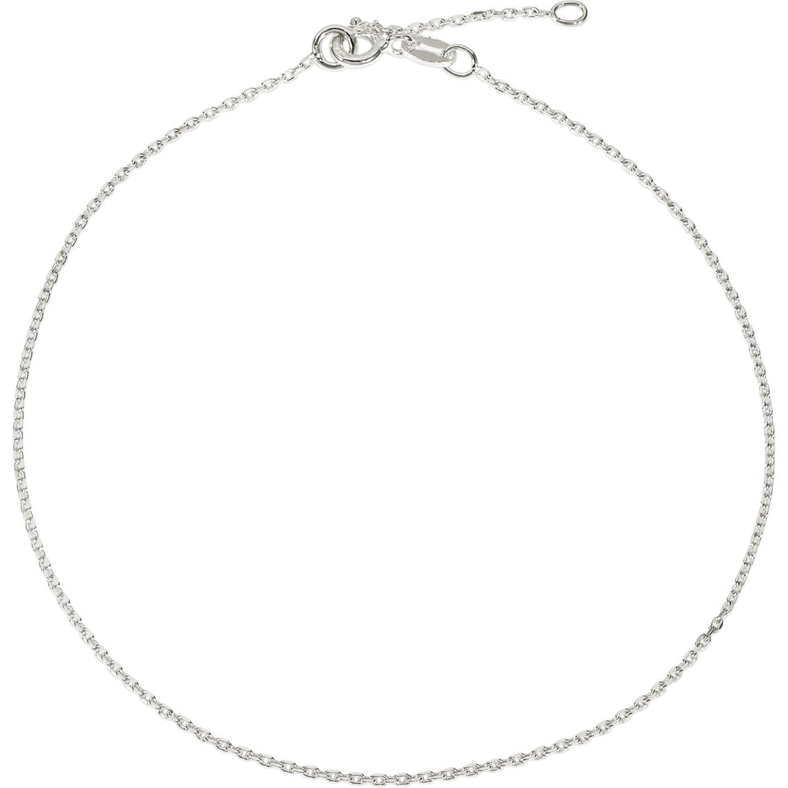 Sterling Silver 10 in. Diamond-Cut Anklet - Image 2 of 6