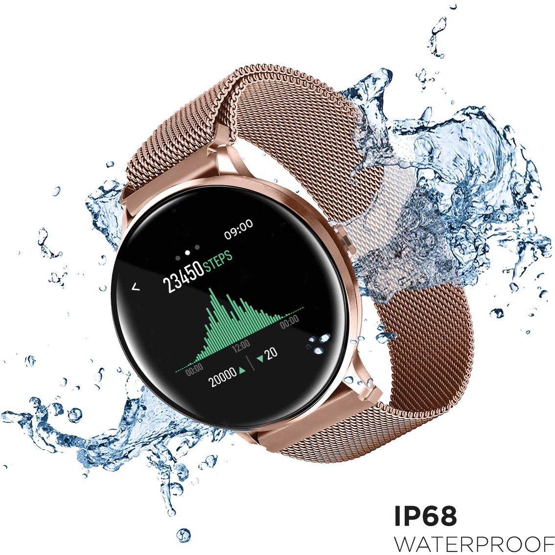 iTouch Sport 3 Smartwatch: Rose Gold Case and Mesh Strap 500014R-51-C29 - Image 3 of 7