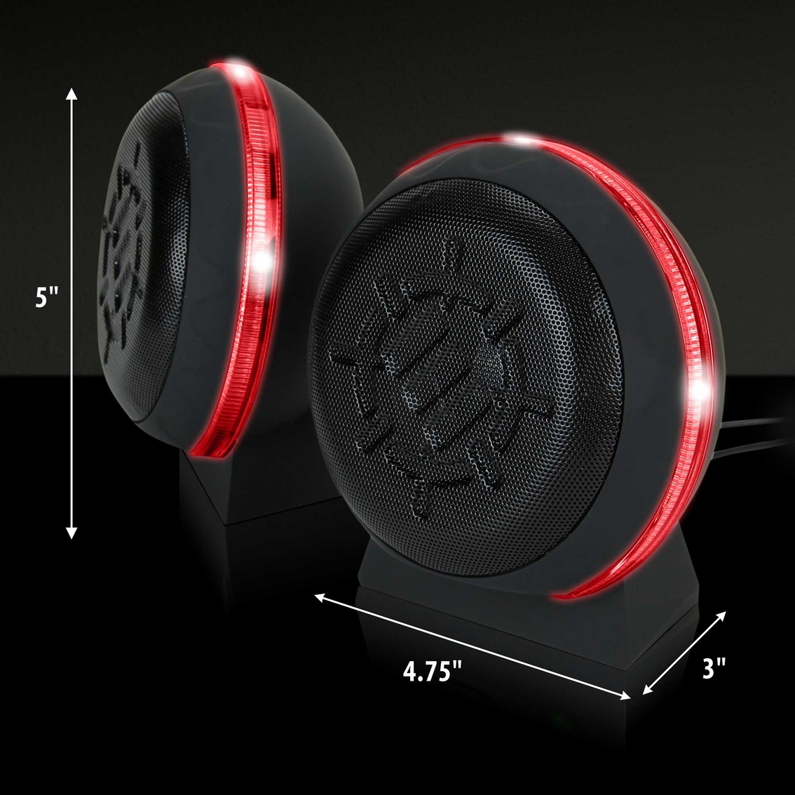 Enhance  SL2 USB Gaming Computer Speakers for Monitor with LED Red Light - Image 3 of 3