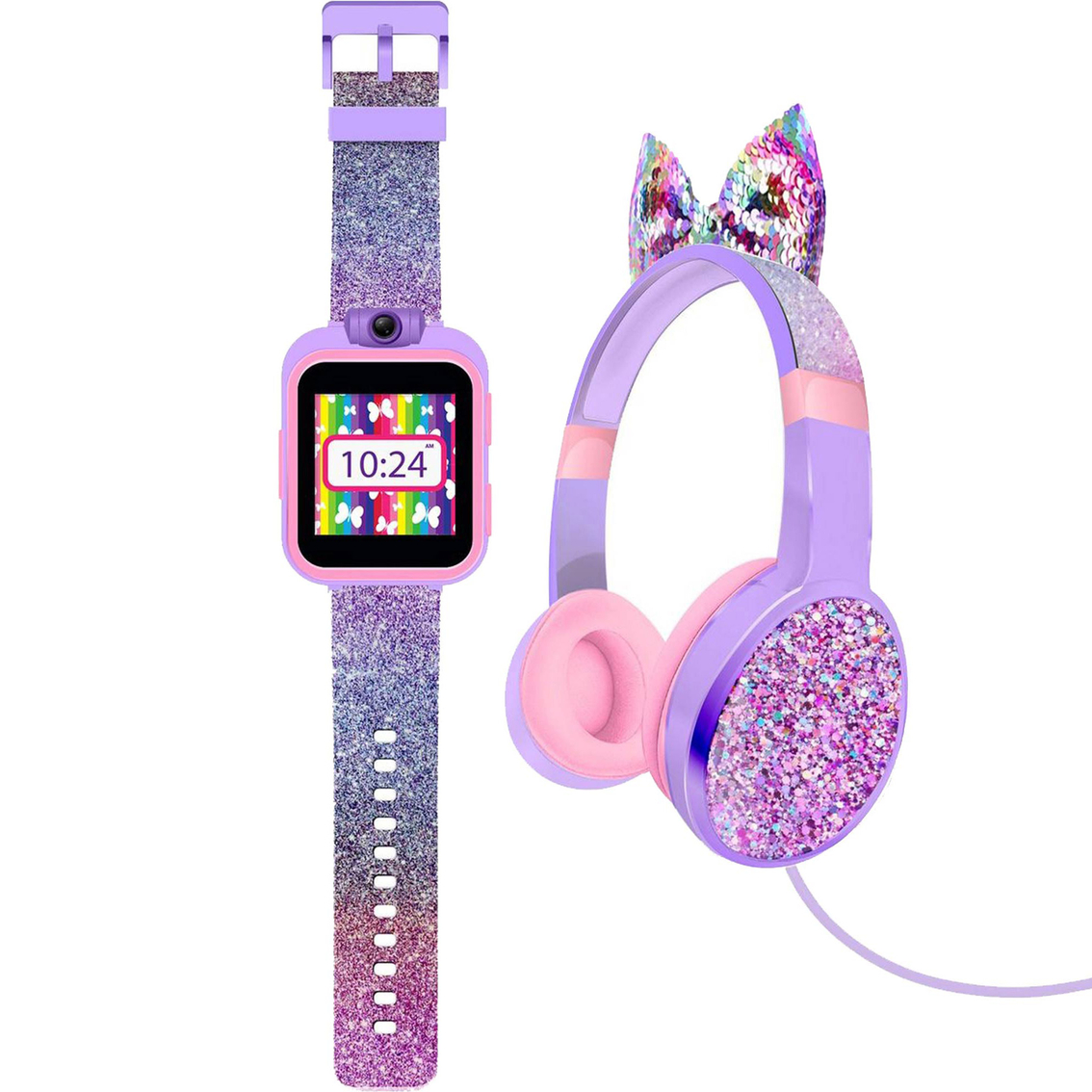 PlayZoom 2 Educational Smartwatch with Headphones: Purple Glitter and Sequin Bow - Image 3 of 7