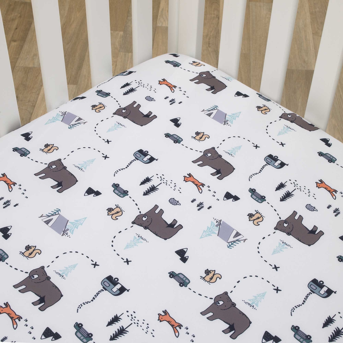 Carter's Woodland Friends Fitted Crib Sheet - Image 2 of 5