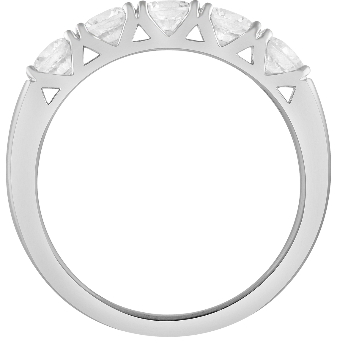 10K White Gold 1 CTW 5 Stone Round Diamond Anniversary Ring - Image 2 of 3