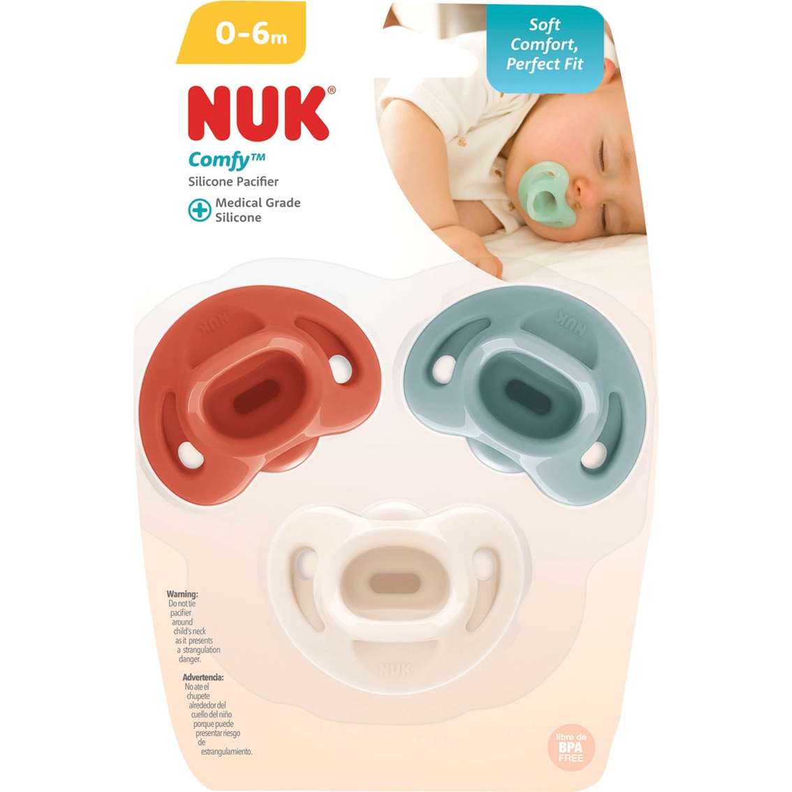 Graco NUK Comfy Multi Pack Opaque Pacifiers Size 1 3 pk - Image 2 of 4