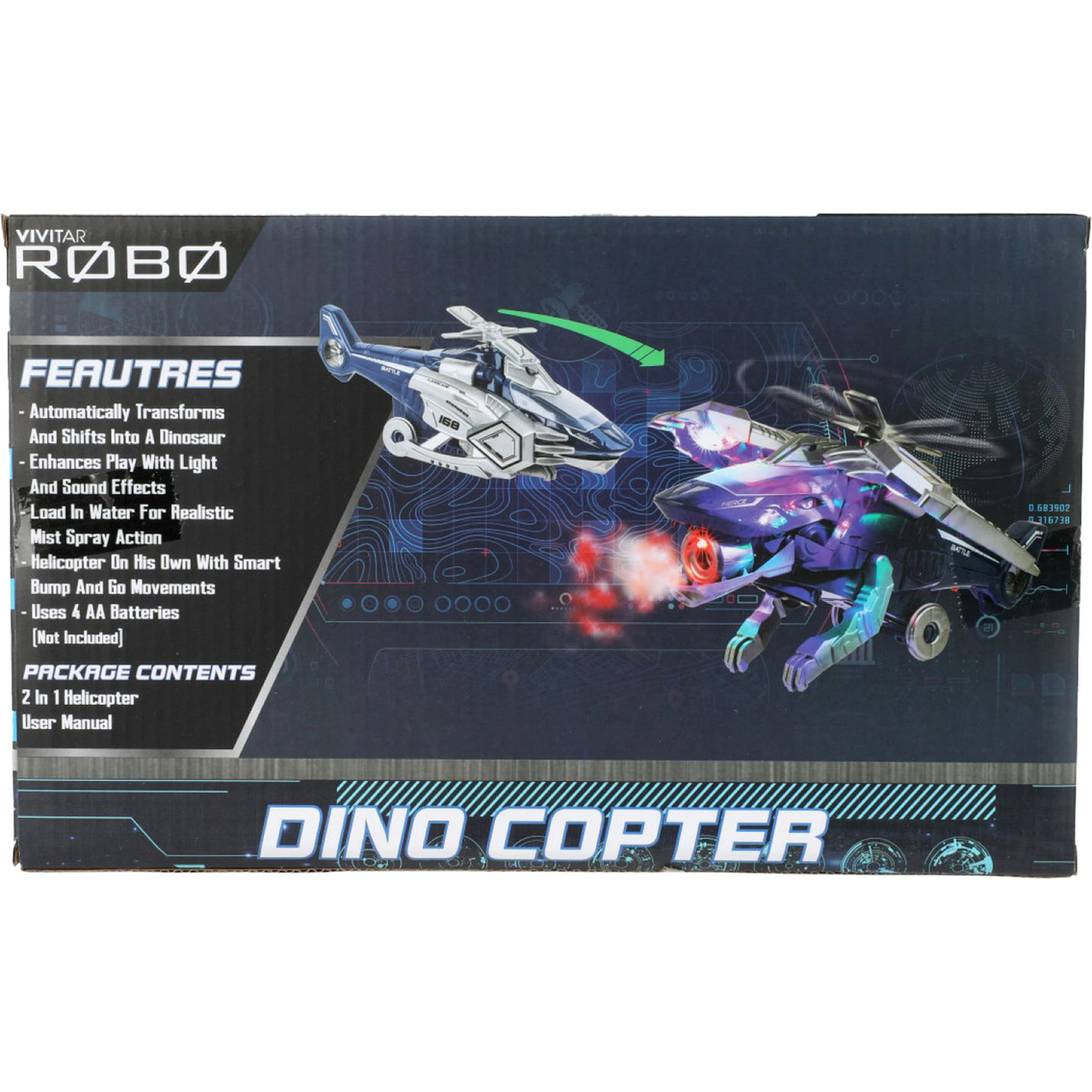 Kids Tech Converting Dino Helicopter with Mist Spray - Image 2 of 6