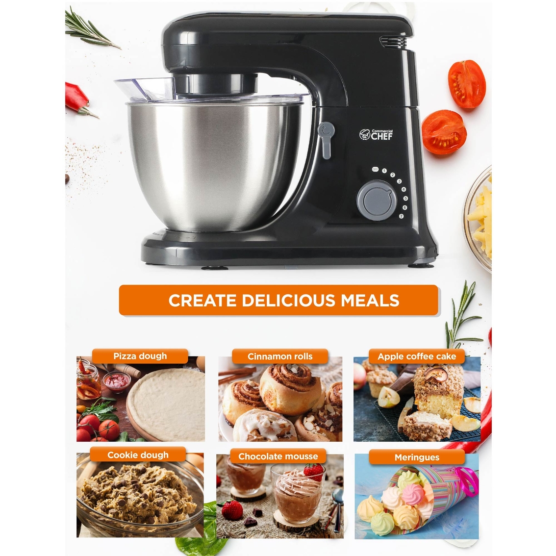 Commercial Chef 7 Speed Stand Mixer - Image 2 of 8