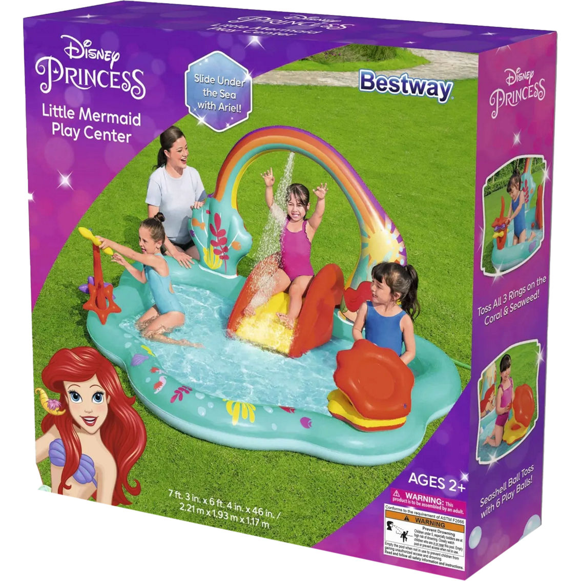 Disney Little Mermaid Inflatable Kids Water Play Center - Image 9 of 9