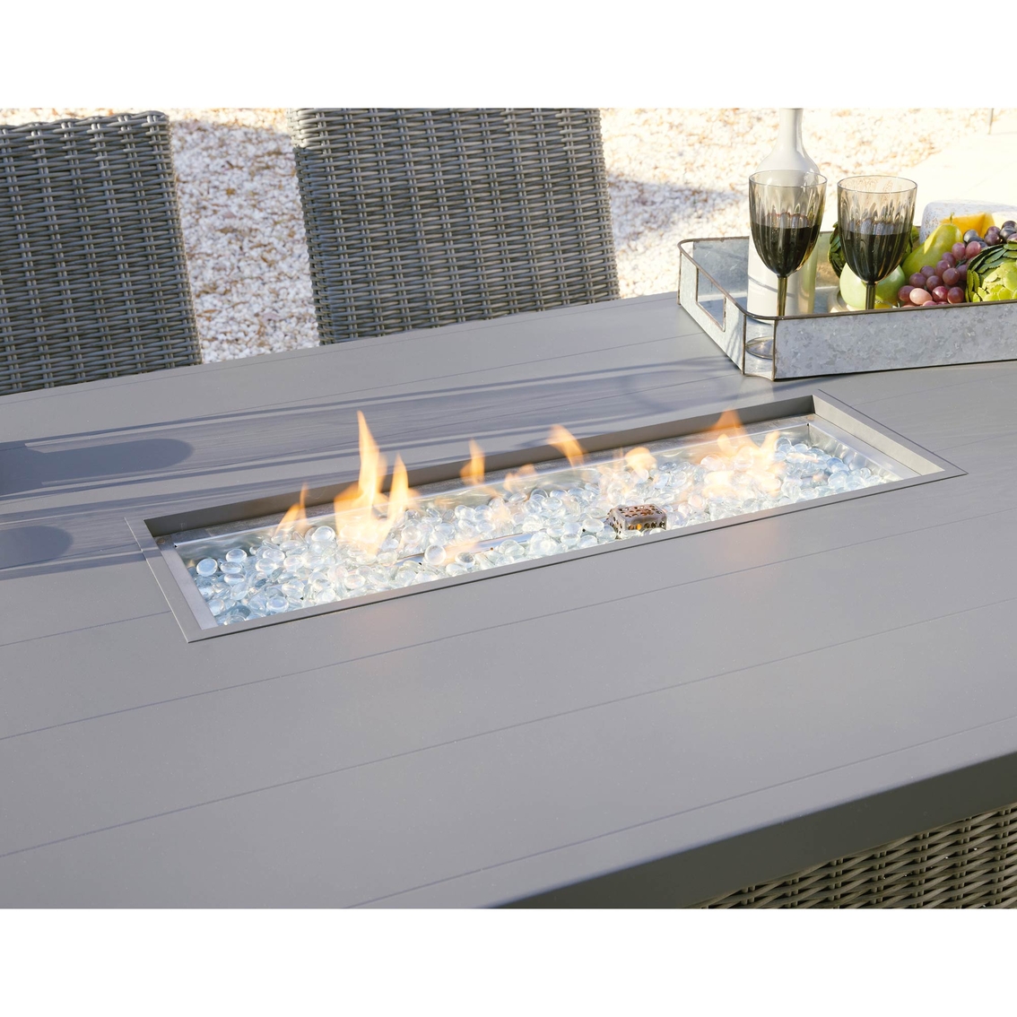 Signature Design by Ashley Palazzo Outdoor Bar Height Table with Fire Pit - Image 10 of 10