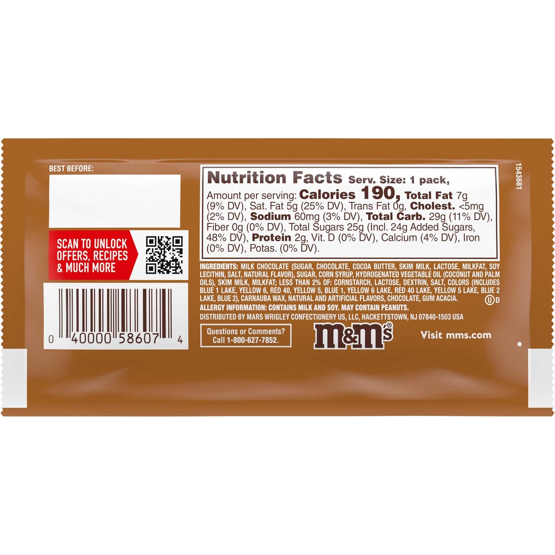 M&M's Caramel Cold Brew Milk Chocolate Candy, 1.41 oz. - Image 2 of 2