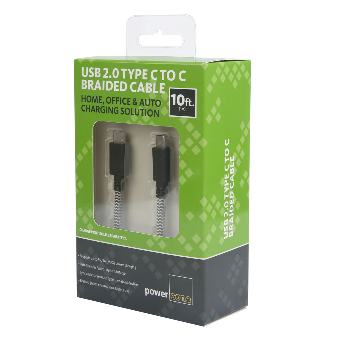 Powerzone USB 2.0 Type C to C 10ft. Braided Cable - Image 5 of 5