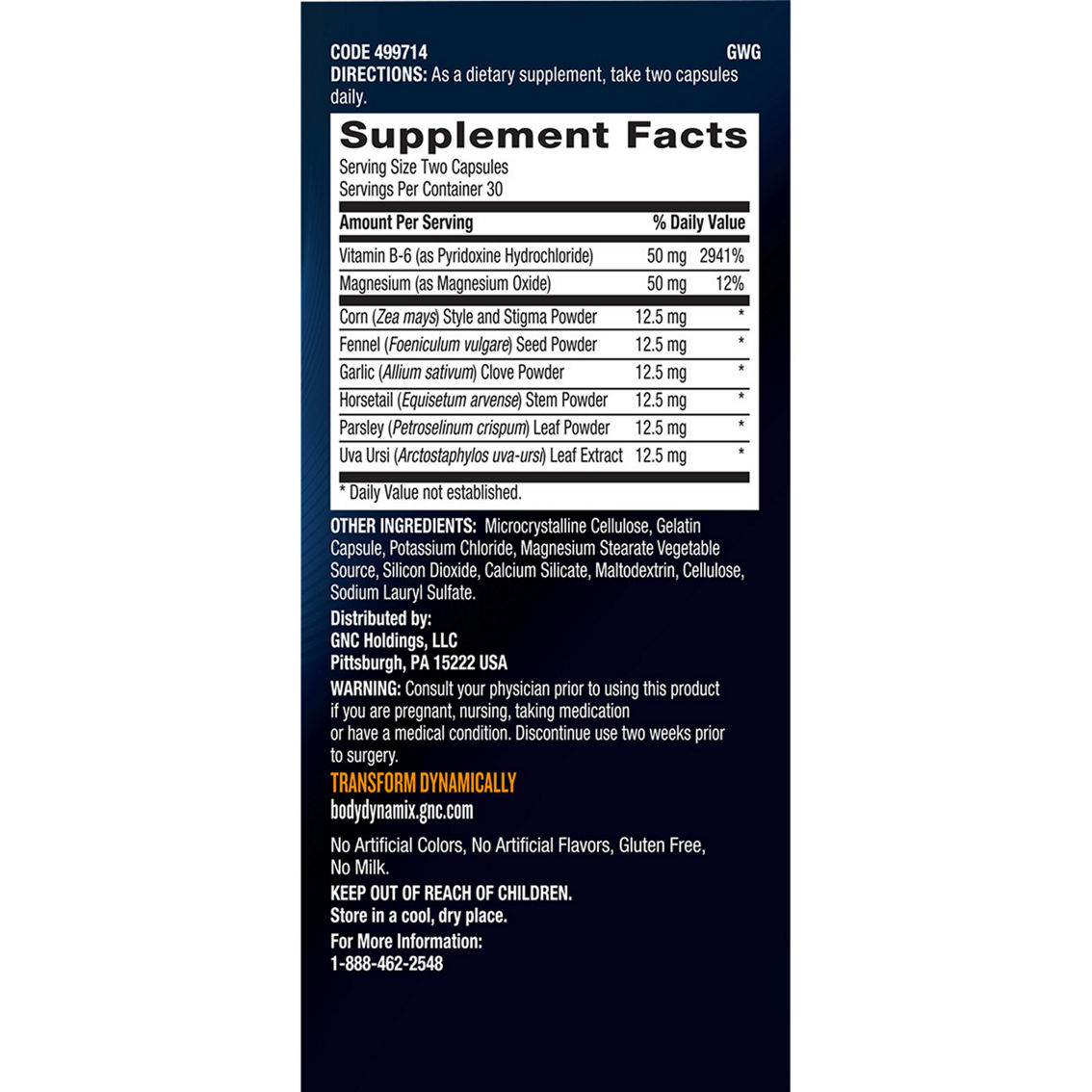 GNC Body Dynamix Waterx Dietary Supplement - Image 2 of 2