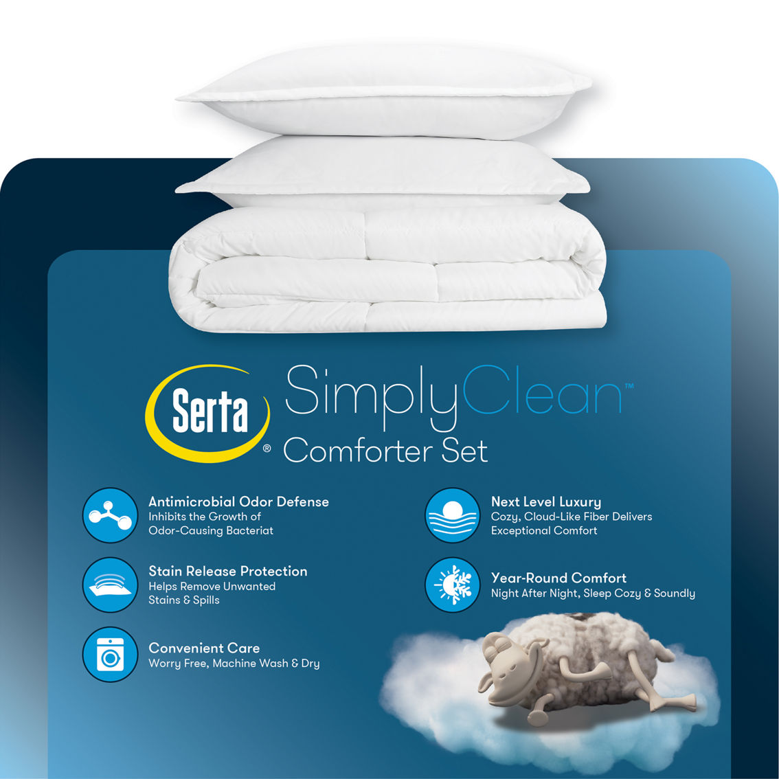 Serta Simply Clean Comforter Set - Image 5 of 5