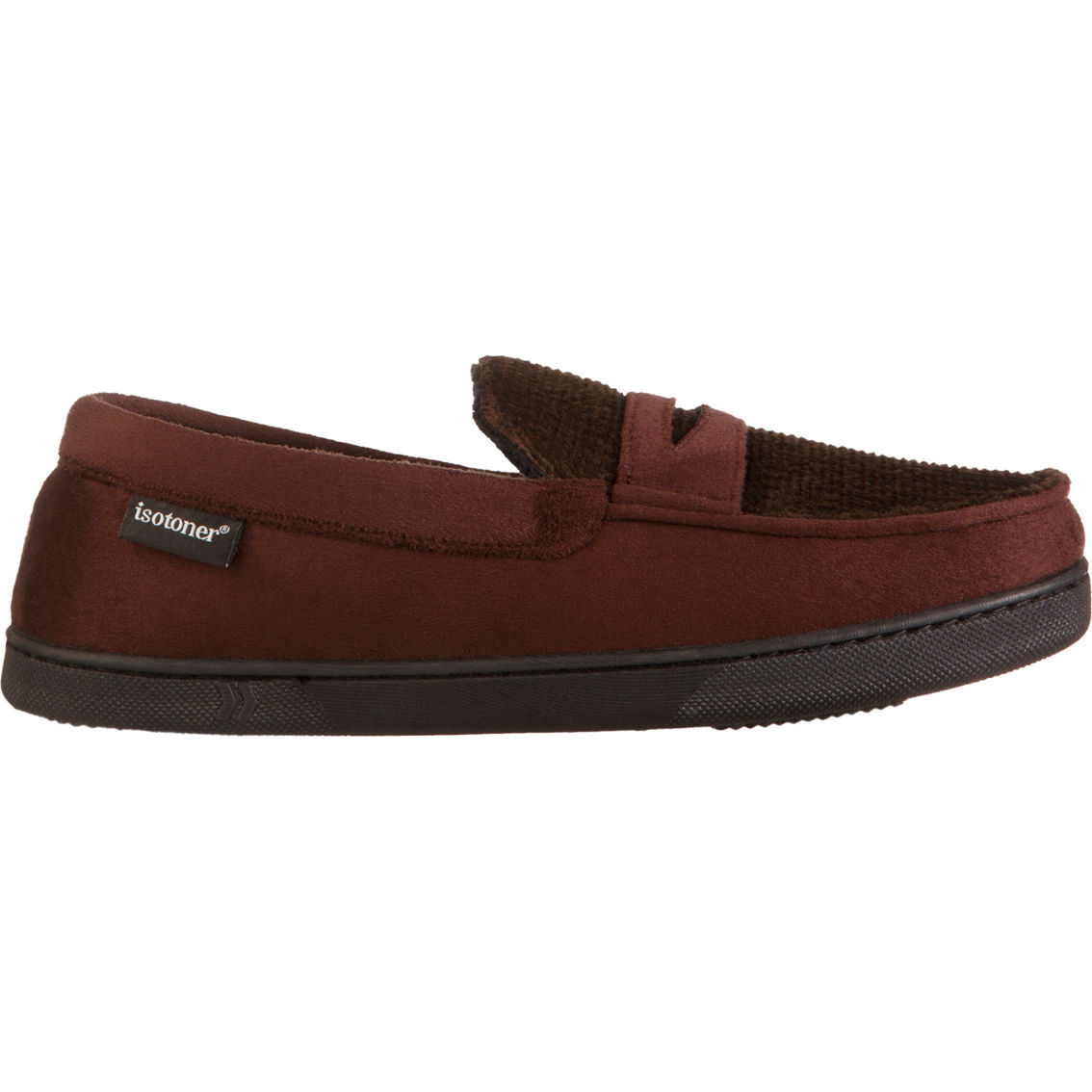 Isotoner Memory Foam Microsuede Houndstooth Jasper Moccasin Slippers - Image 2 of 3
