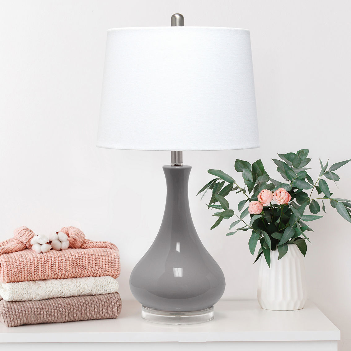 Lalia Home Droplet Table Lamp with Fabric Shade - Image 4 of 8