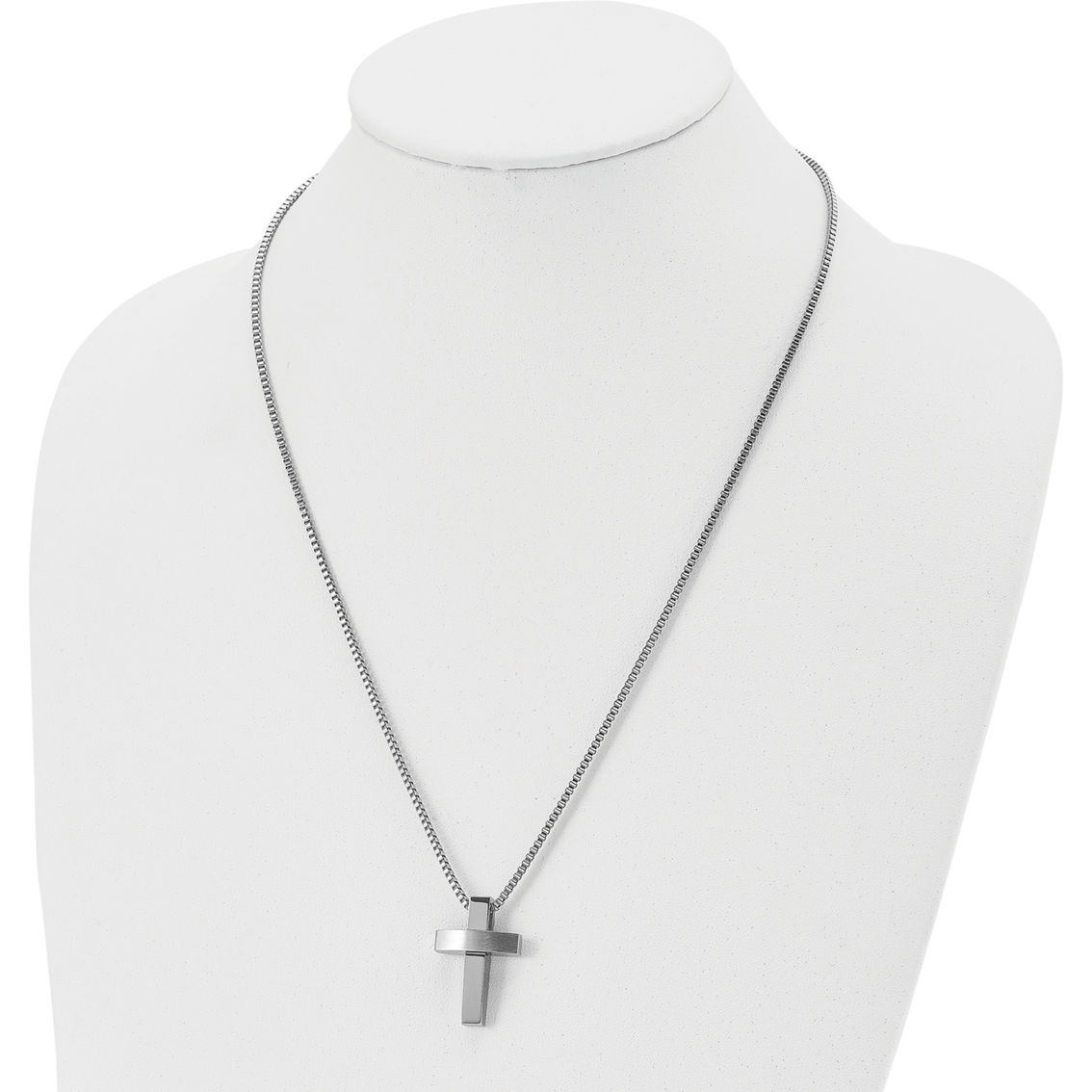 Chisel Stainless Steel Brushed and Polished Cross Pendant - Image 3 of 4