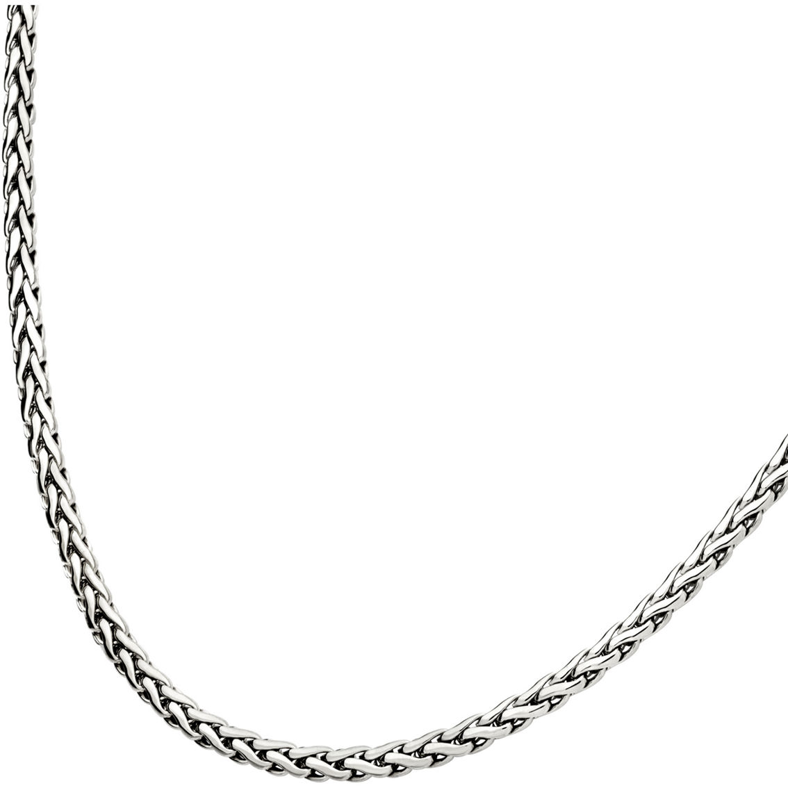 Inox Polished Finish Stainless Steel Spiga Chain Necklace - Image 3 of 4