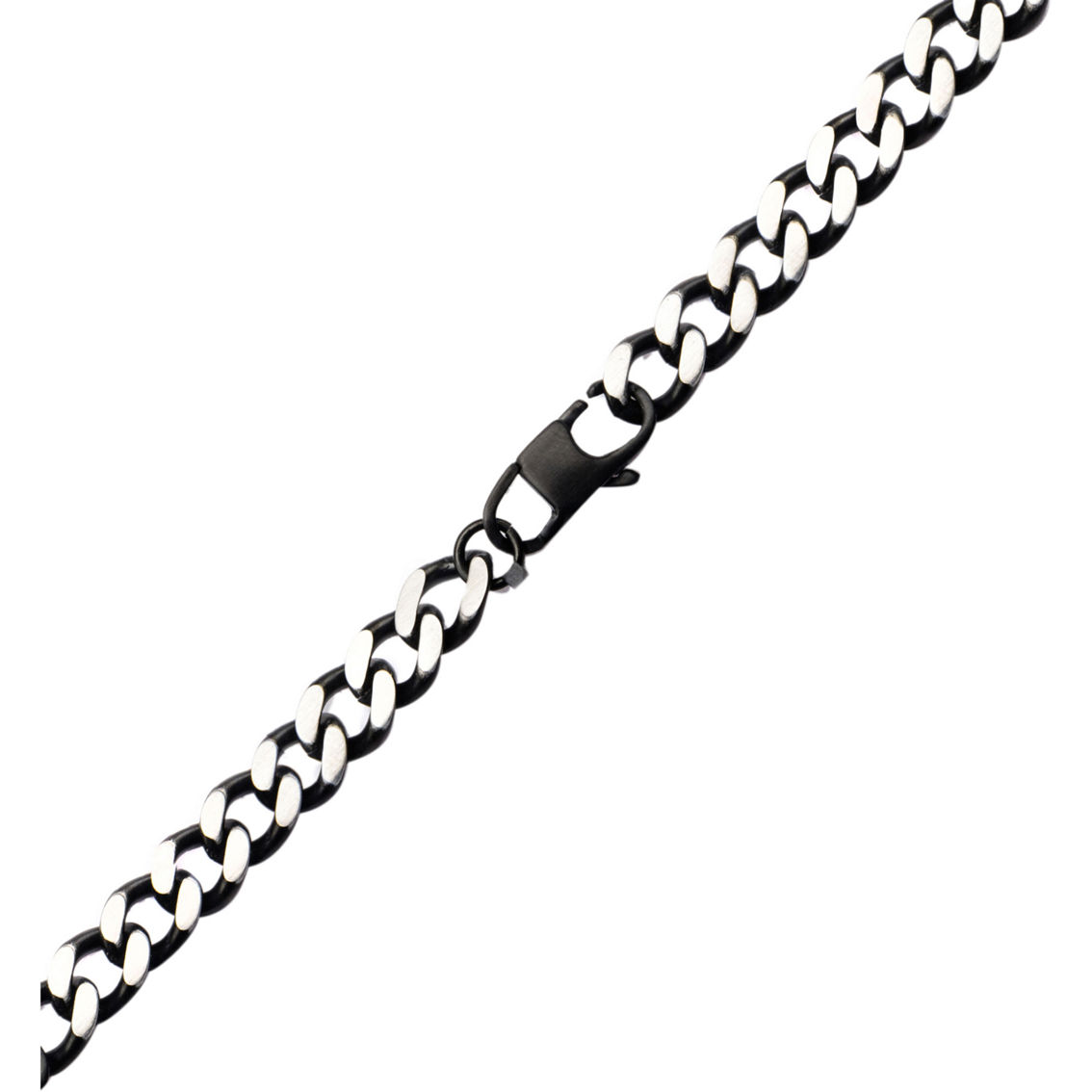 Inox Stainless Steel Black Ion Plated Diamond Cut Chain Necklace - Image 3 of 3