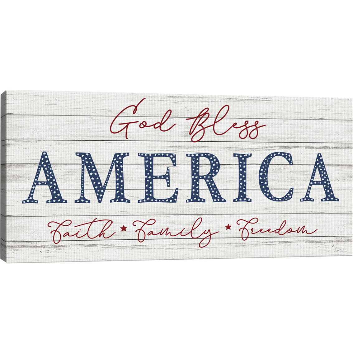 Inkstry In Wood Grain God Bless America Canvas Giclee Wall Art - Image 2 of 3