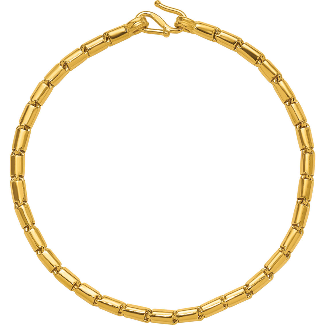 24K Pure Gold 3.2mm Solid Medium Round Barrel Link Chain 8 in. Bracelet - Image 2 of 5