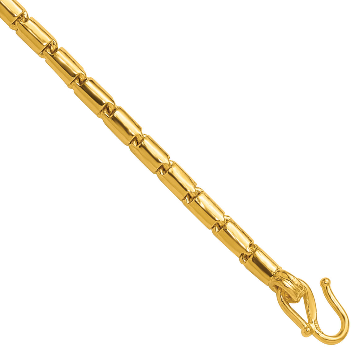 24K Pure Gold 3.2mm Solid Medium Round Barrel Link Chain 8 in. Bracelet - Image 3 of 5