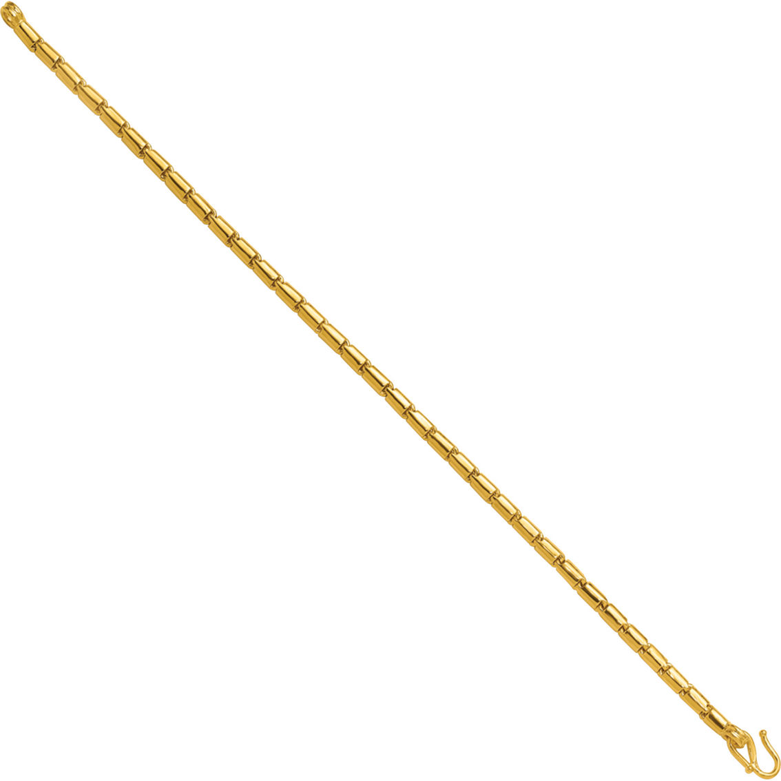 24K Pure Gold 3.2mm Solid Medium Round Barrel Link Chain 8 in. Bracelet - Image 4 of 5