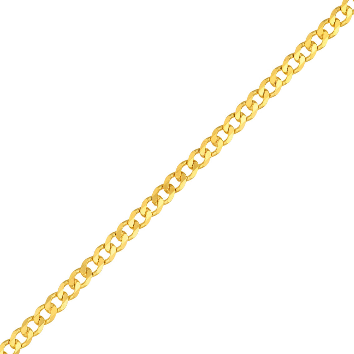 14K Yellow Gold 2.7mm Open Diamond Cut Solid Curb 7.25 in. Bracelet - Image 2 of 3