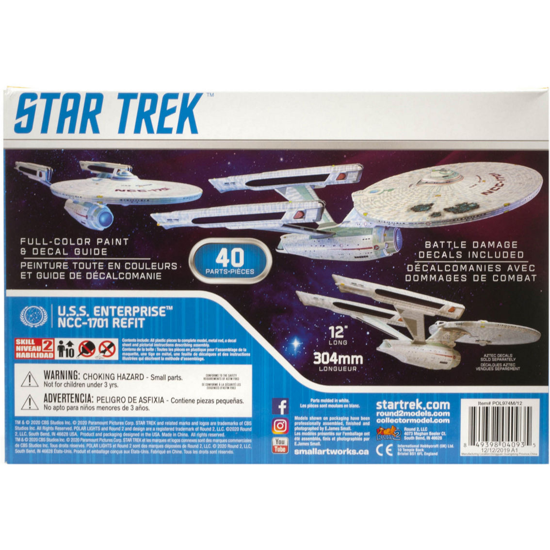 Round 2 Polar Lights: Snap Scale Model Kit Star Trek U.S.S. Enterprise Refit - Image 2 of 5