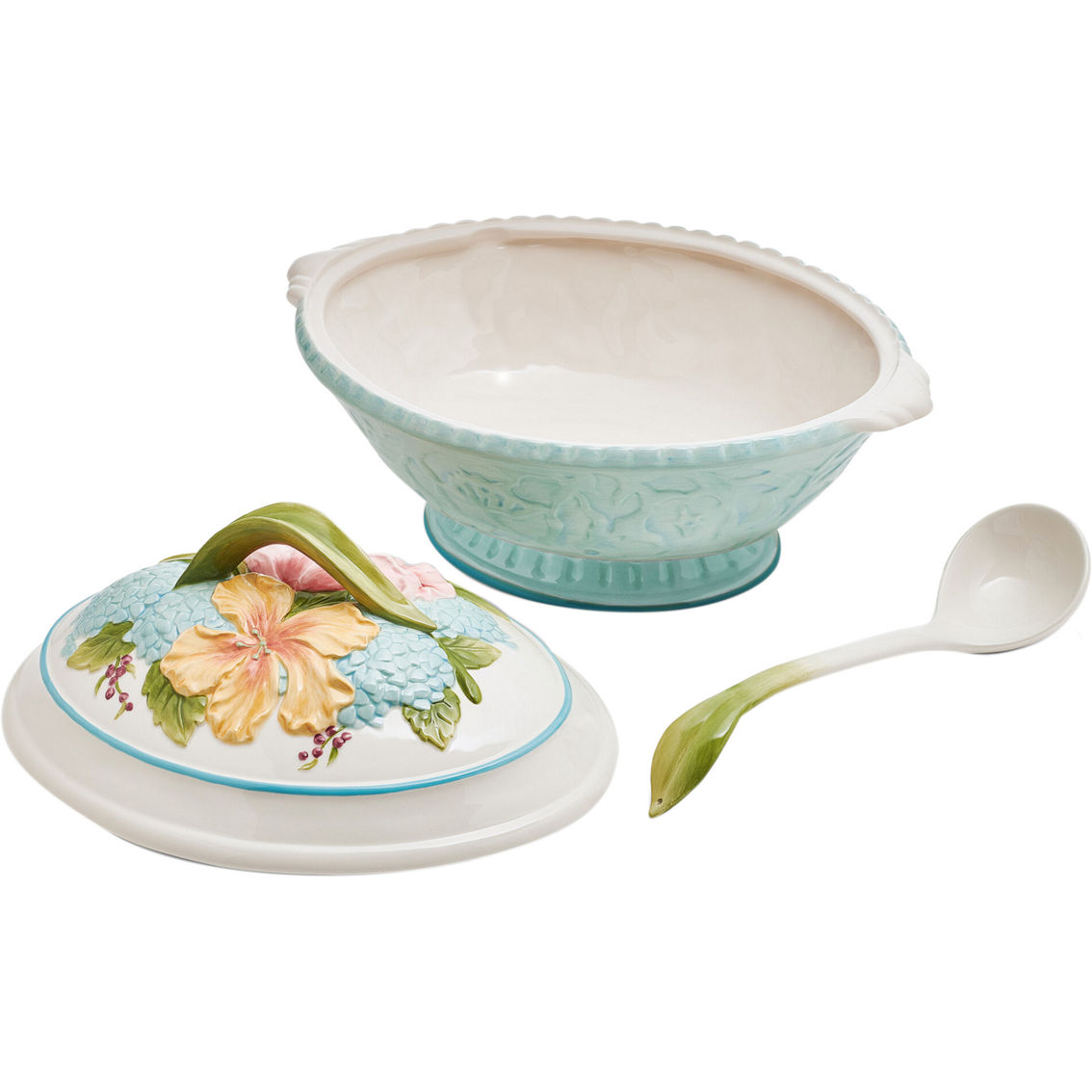 Fitz and Floyd Meadow 14.75 in. Soup Tureen with Ladle - Image 4 of 5