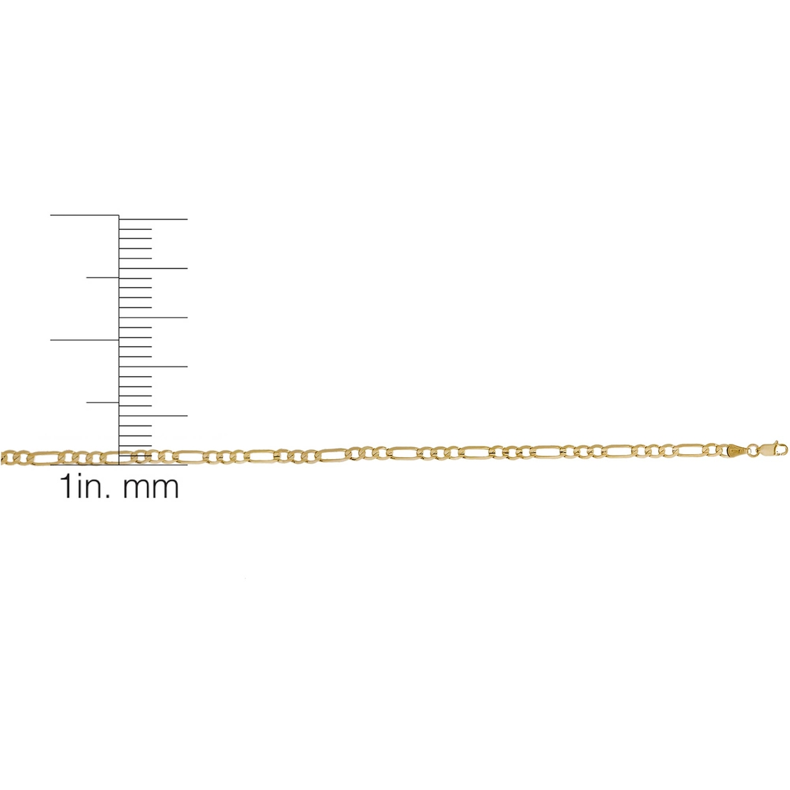 10K Yellow Gold 4.5mm Figaro Bracelet - Image 3 of 3