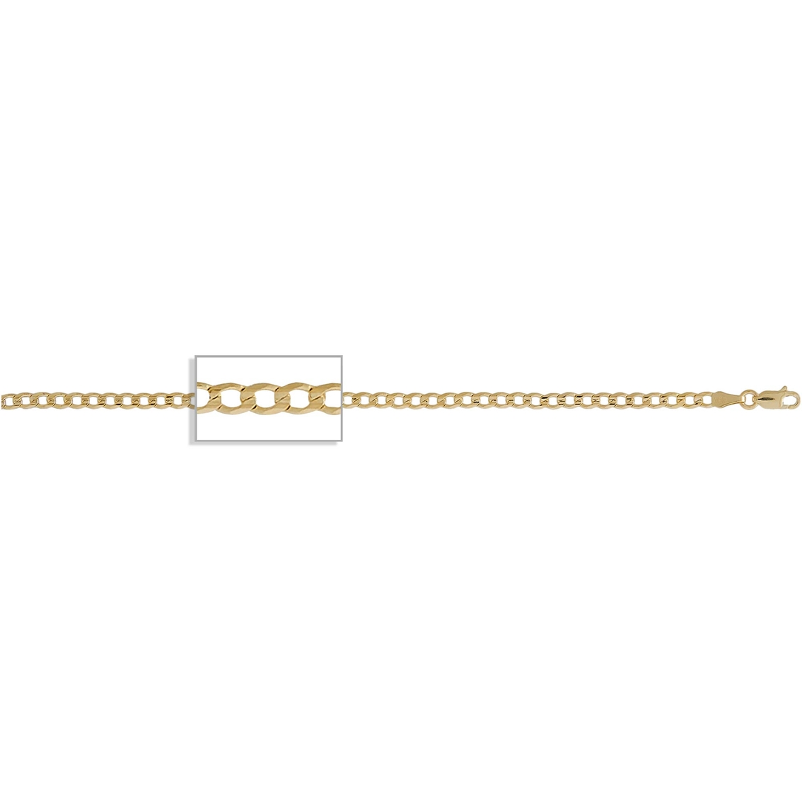 10K Yellow Gold 3.7mm Curb Bracelet - Image 2 of 3