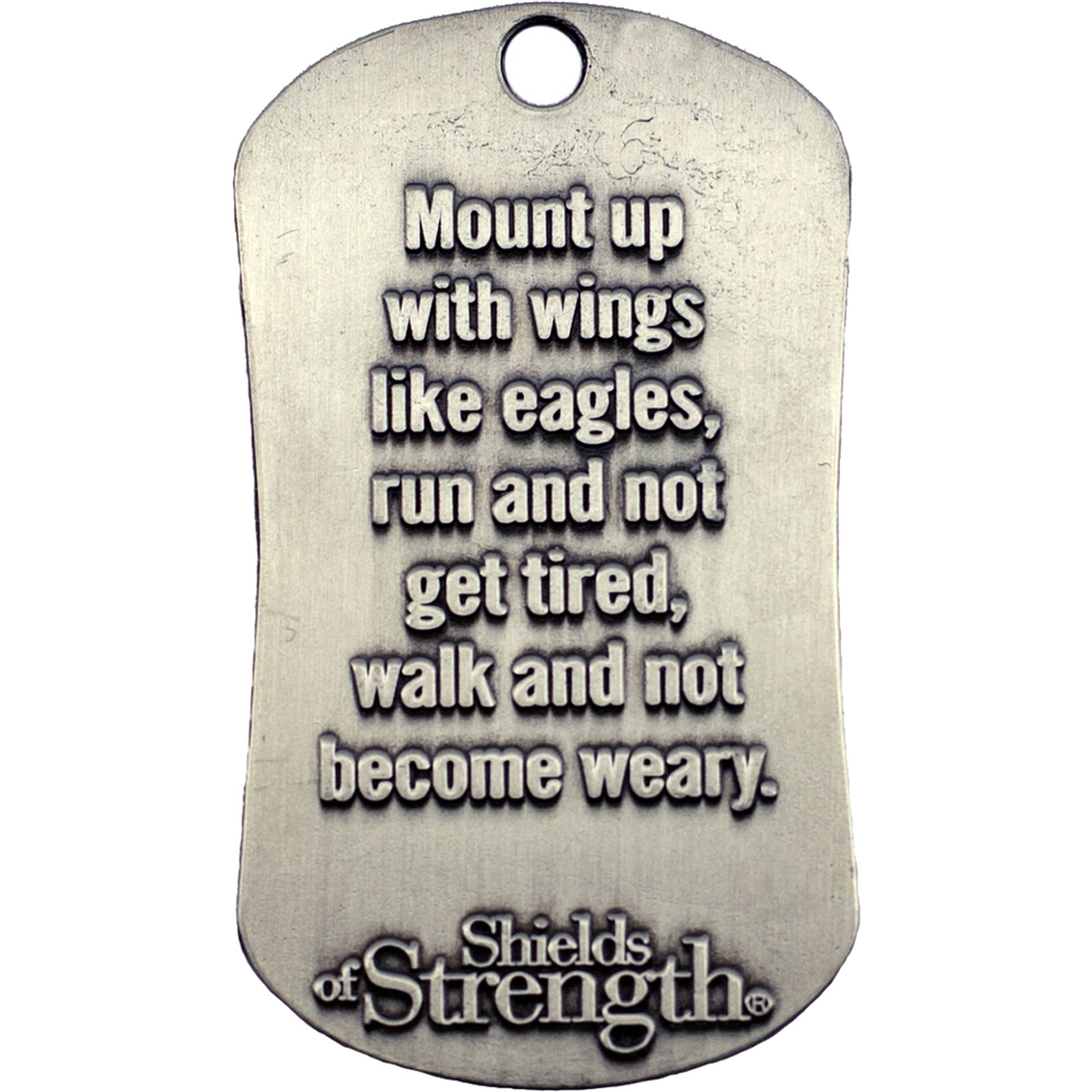 Shields of Strength Air Force Mom Antique Finish Dog Tag Necklace, Isaiah 40:31 - Image 2 of 2