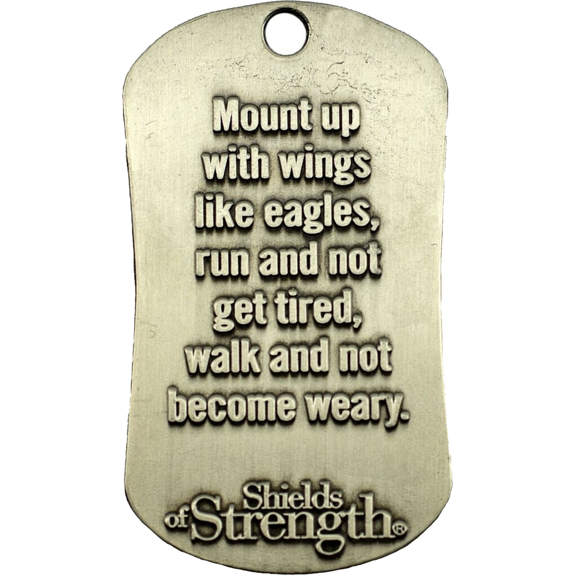 Shields of Strength Air Force Veteran Antique Finish Dog Tag Necklace, Isaiah 40:31 - Image 2 of 4
