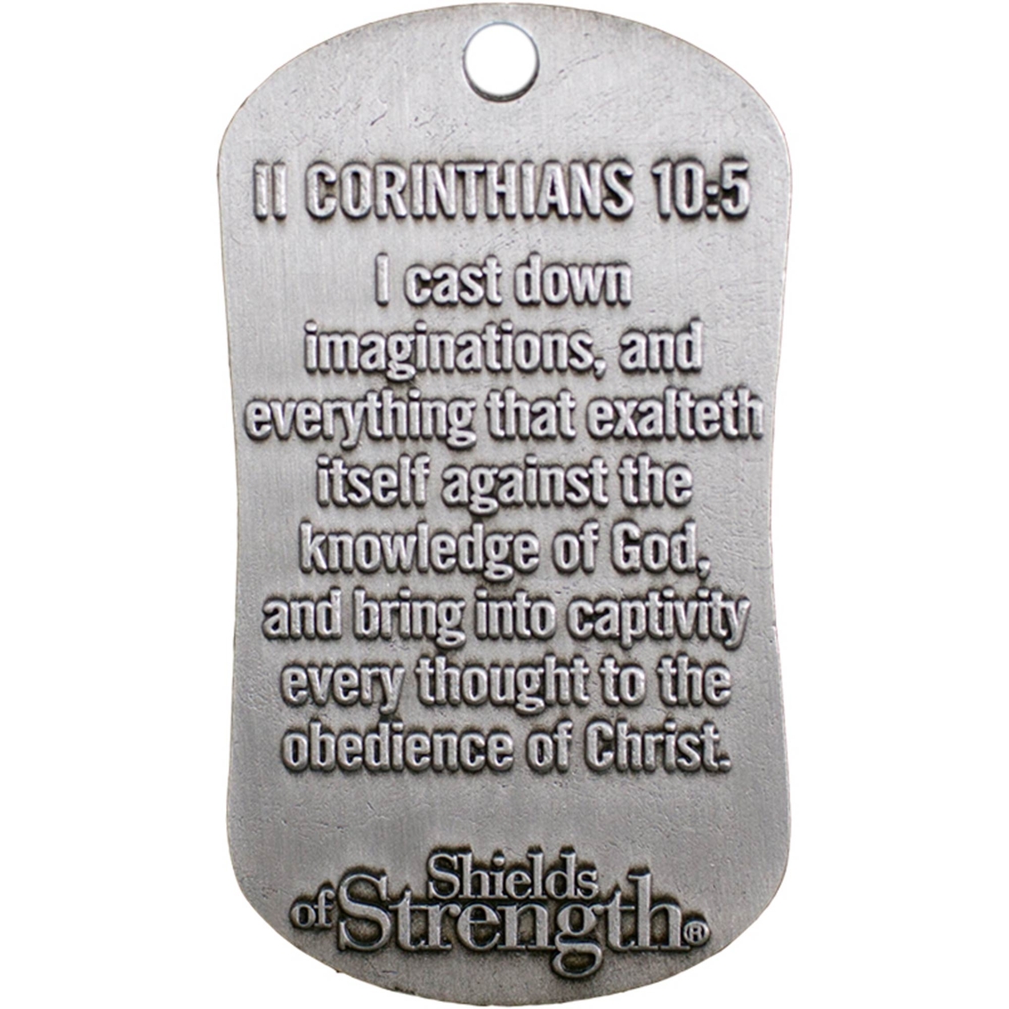 Shields of Strength Dog Tag Necklace, Jeremiah 29:11/ II Corinthians 10:5 - Image 2 of 2