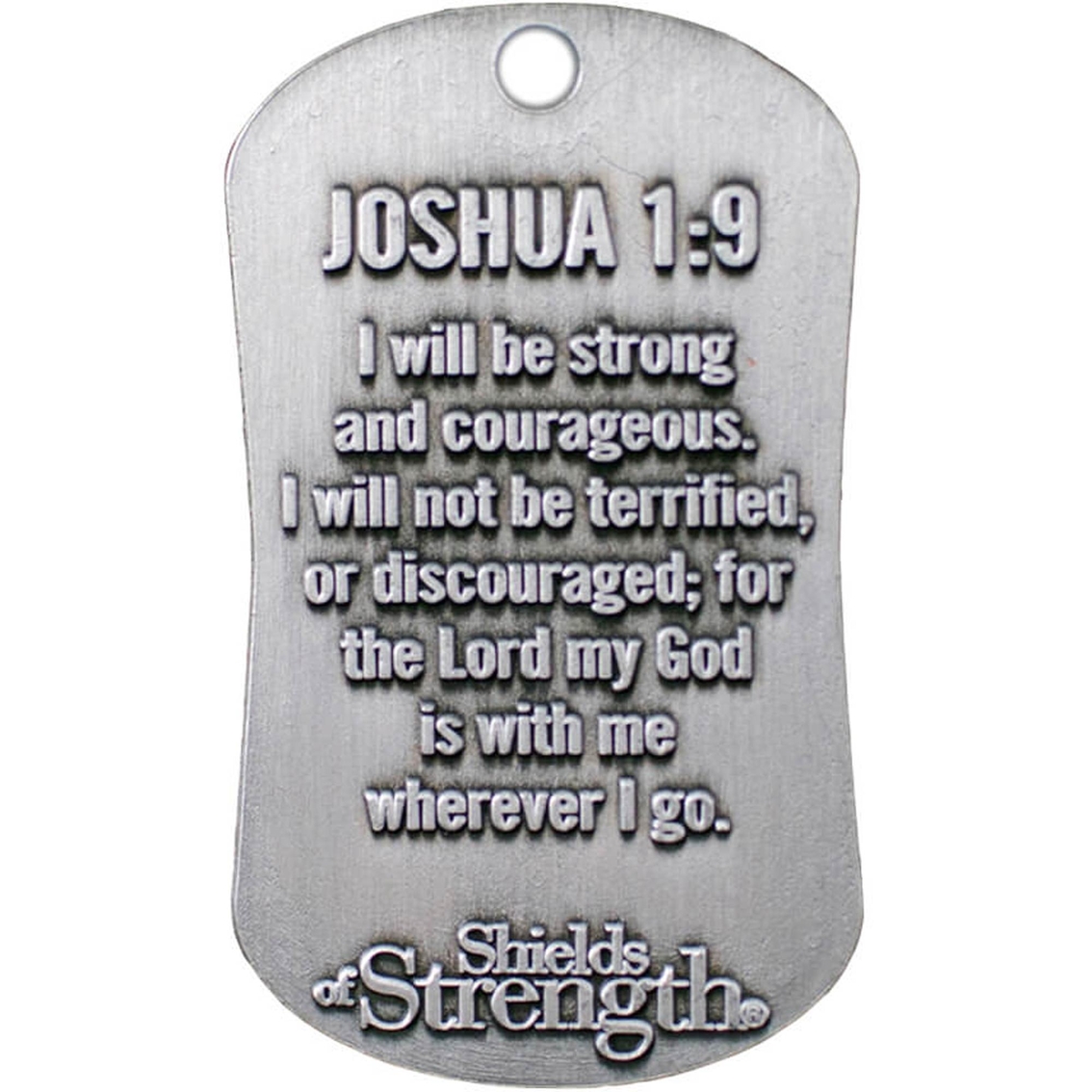 Shields of Strength Conquer the Fear Dog Tag Necklace, Joshua 1:9 - Image 2 of 2
