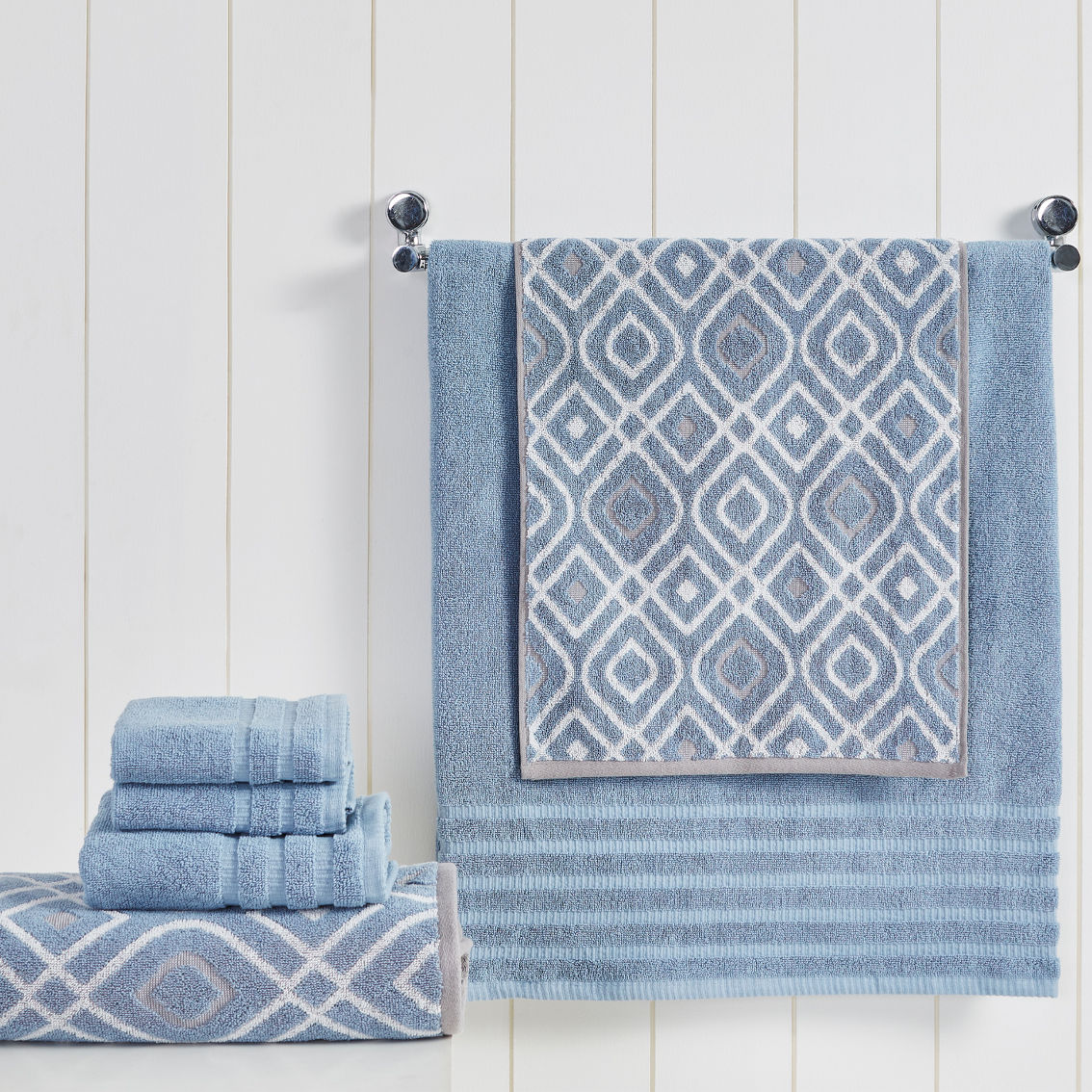 Pacific Coast Textiles 6 Pc. Yarn Dyed Oxford Towel Set - Image 2 of 2